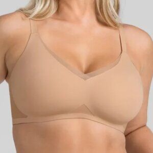 HONEYLOVE SIZE SMALL 34 B/C CROSSOVER WIRELESS BRA NUDE SAND EUC